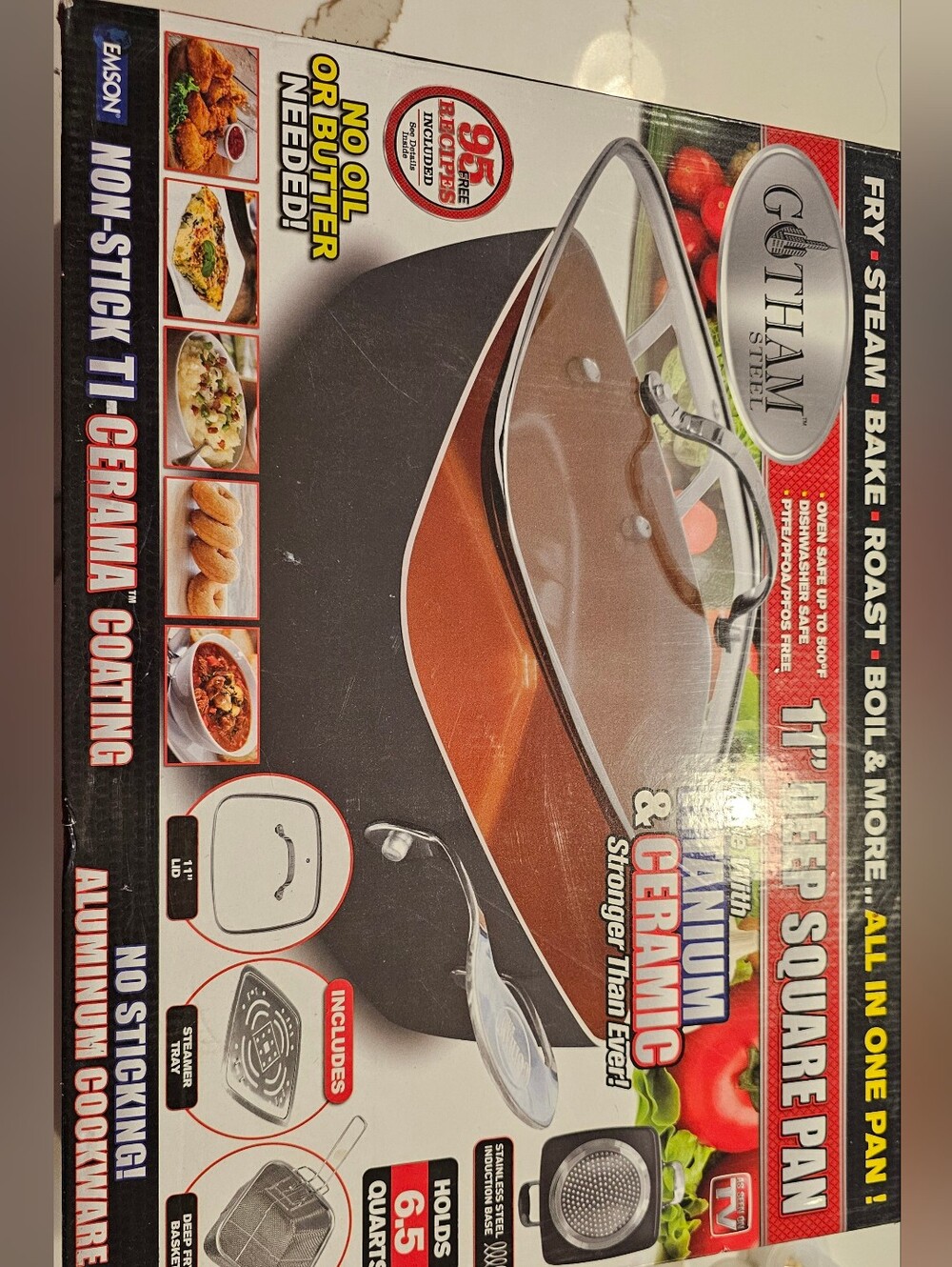 Gotham Steel 11" Deep Square Pan in Copper - Nonstick Ceramic